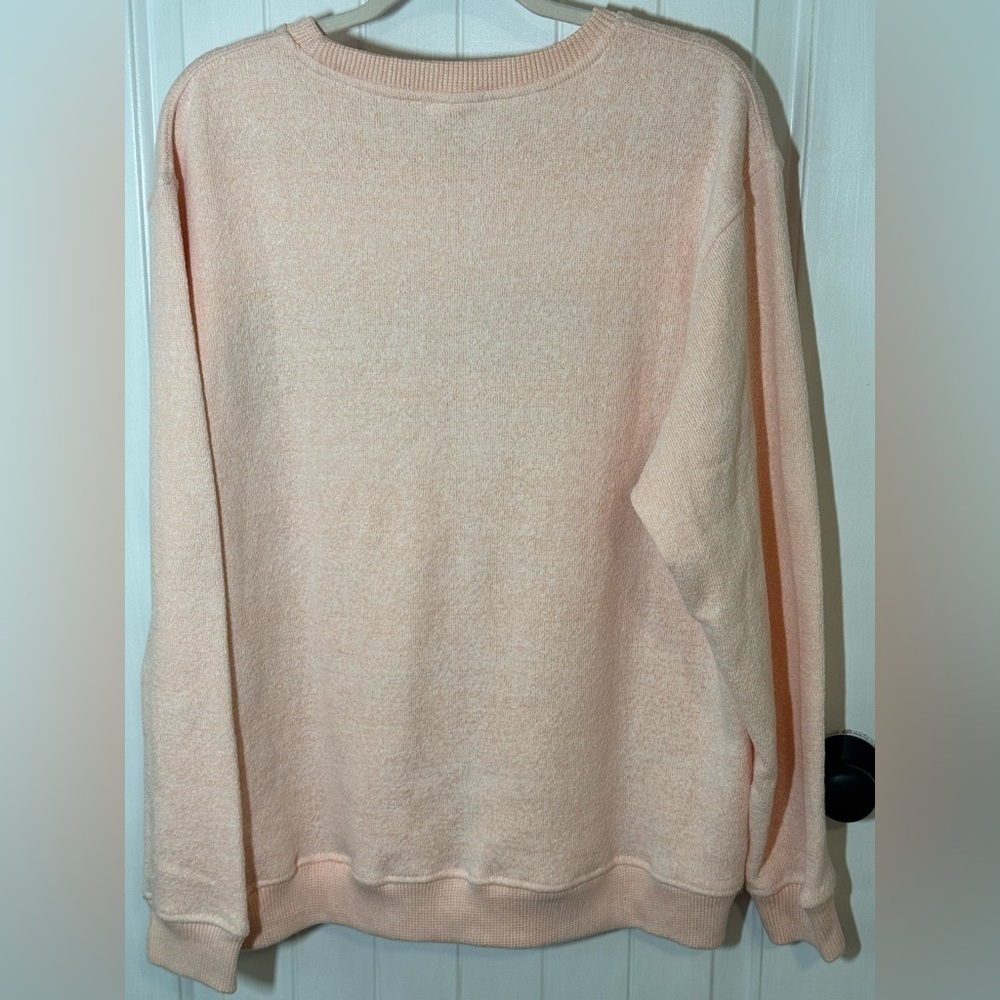 Adult Fuzzy letters PeachCrewneck Outer Banks Sweatshirt - Picture 4 of 5
